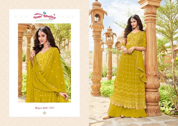 Your Choice Nayra Gold Blooming Georgette Salwar Suit Collection